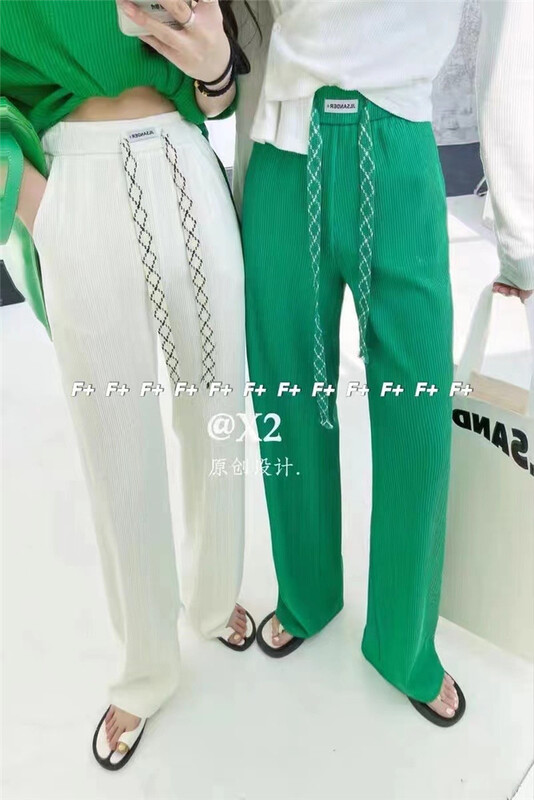 goods in stock! New year in early spring! 【F】 Korean loose drawstring label casual pants 1180# HBx