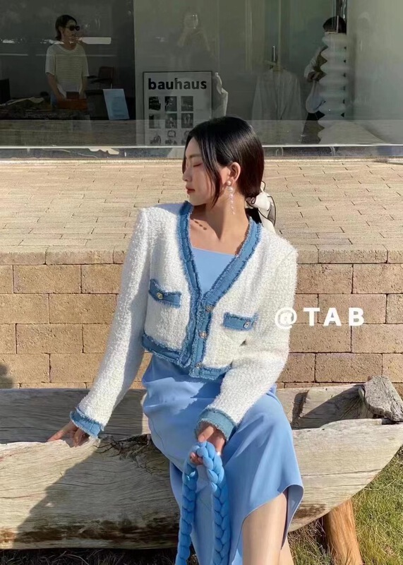 現貨!早春上新！【U.ME】氣質小香風撞色短外套  78011#  HJY