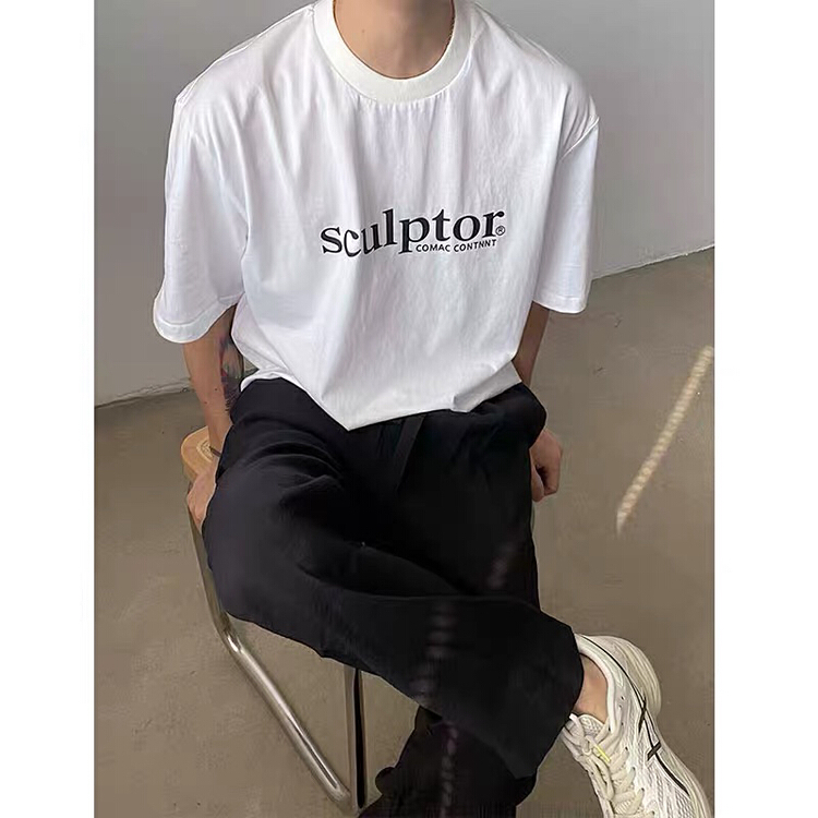 Early spring! [Shenzhi] crew neck loose letter printed short sleeve T-shirt f2226# ZZL