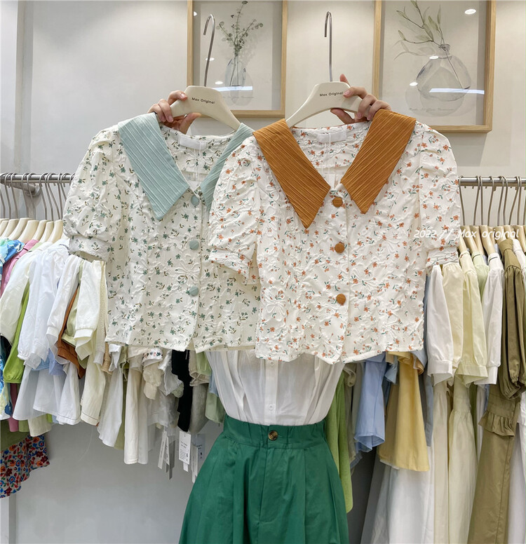 New in early summer! [Max original] minority temperament color matching versatile shirt 98113# HBx