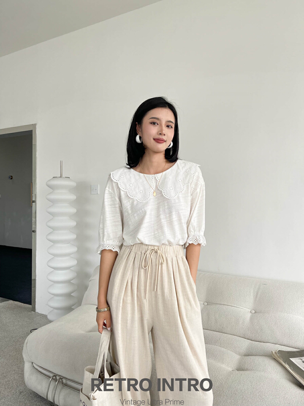 [Rin] simple temperament lace blouse 21105# cqw