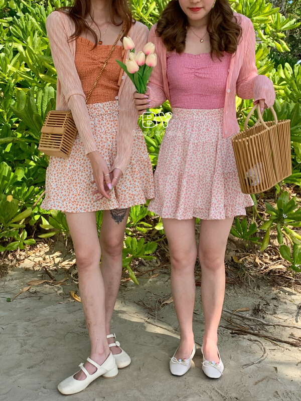 New year in early spring! [best of you] Korean version high waist thin floral age reducing Ruffle Skirt 9821# HBx