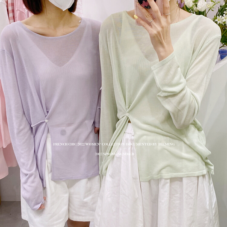 [teem ing] design sense vintage fashion long sleeve T-shirt 22t282# hjy