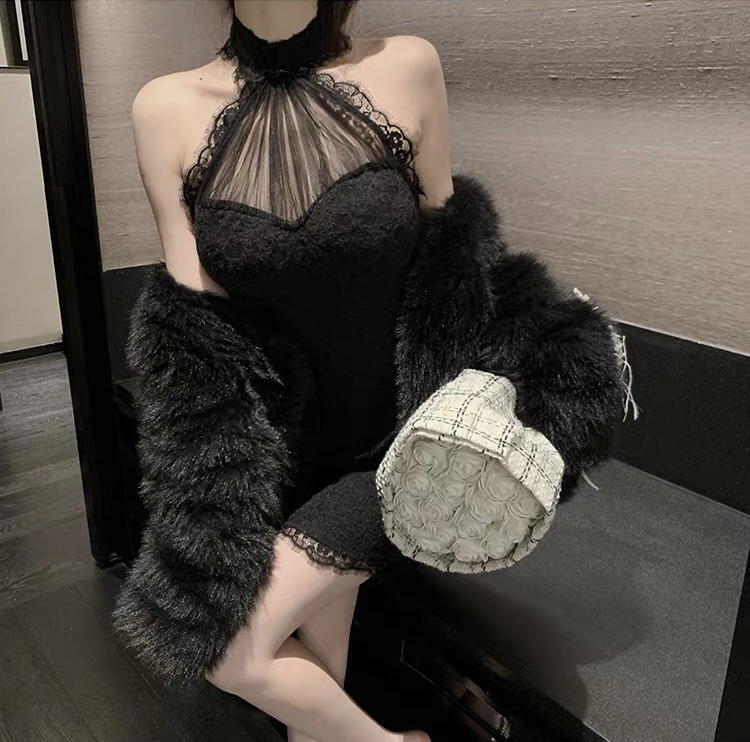 New year in early spring! [RM. HH] temperament Celebrity Slim neck dress 239# ozq