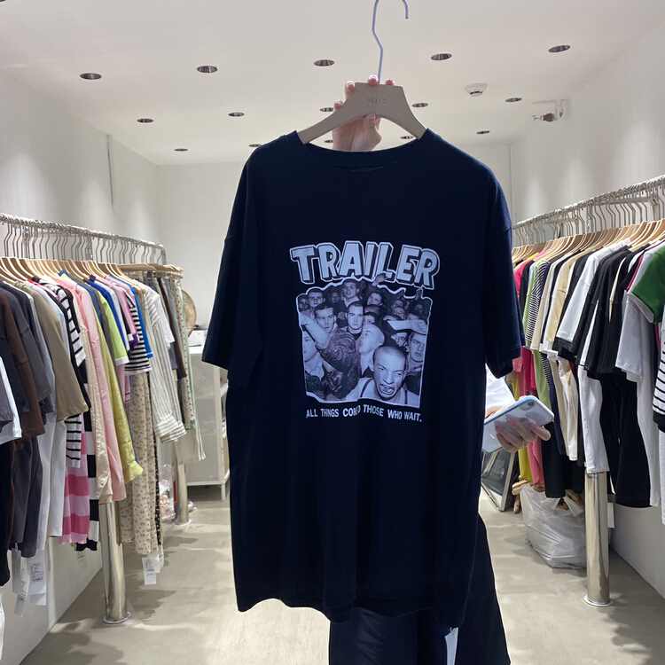[Hello] Korean loose pattern printed short sleeve T-shirt 8839# XYY