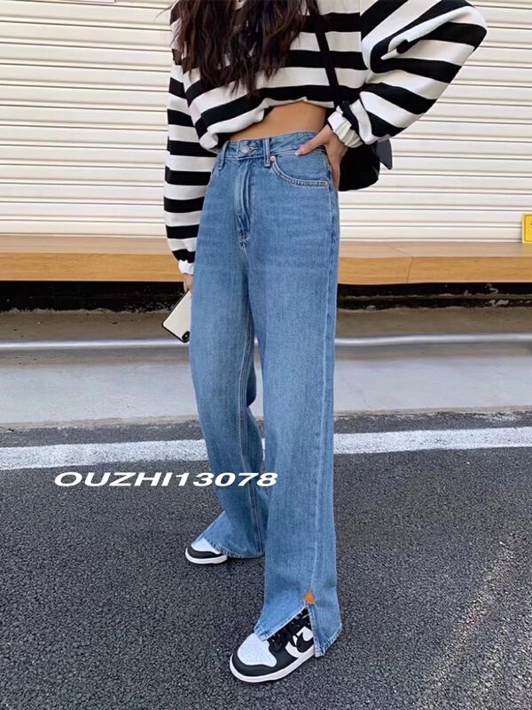 New in early summer! [top] Korean boyfriend pants wide leg jeans 13078# XJ