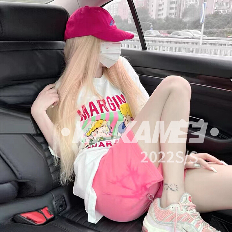 New in early summer! [kakamee] American port style spray painting large short sleeved T-shirt 3900# LSL