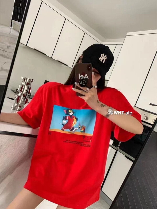[wht] cartoon print Pullover short sleeve T-shirt ys1-4088# WTT