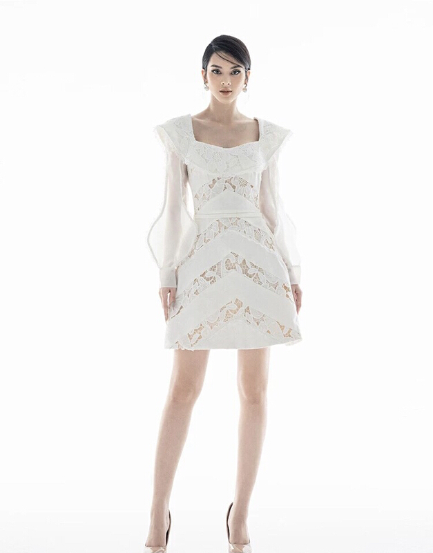 New in early summer! [iris] lace stitched vintage dress 1-51# JJ