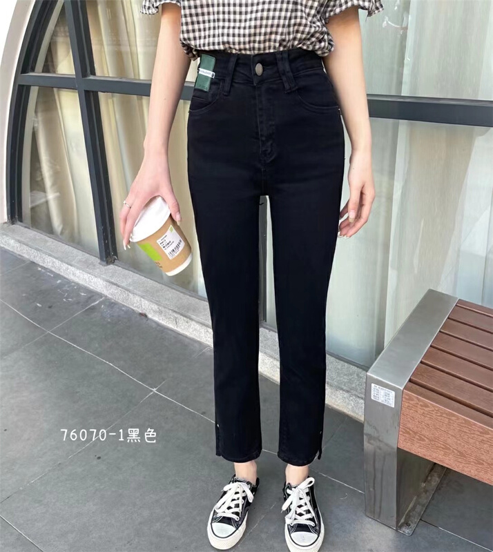 [elefan] straight versatile skinny jeans 76070-1# zxl