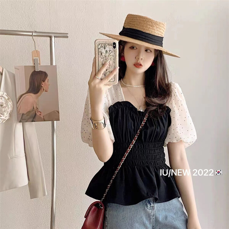 New in early summer! [IU] French Style Bubble Sleeve Shirt 6760# WPL