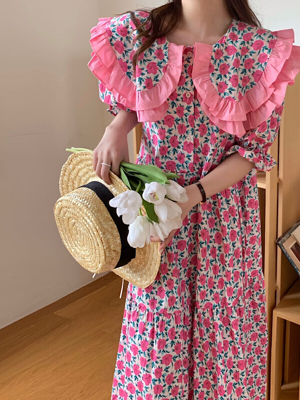 New year in early spring! [timely rain] Han Feng ins girl's sweet and thin loose dress v1559# WPL