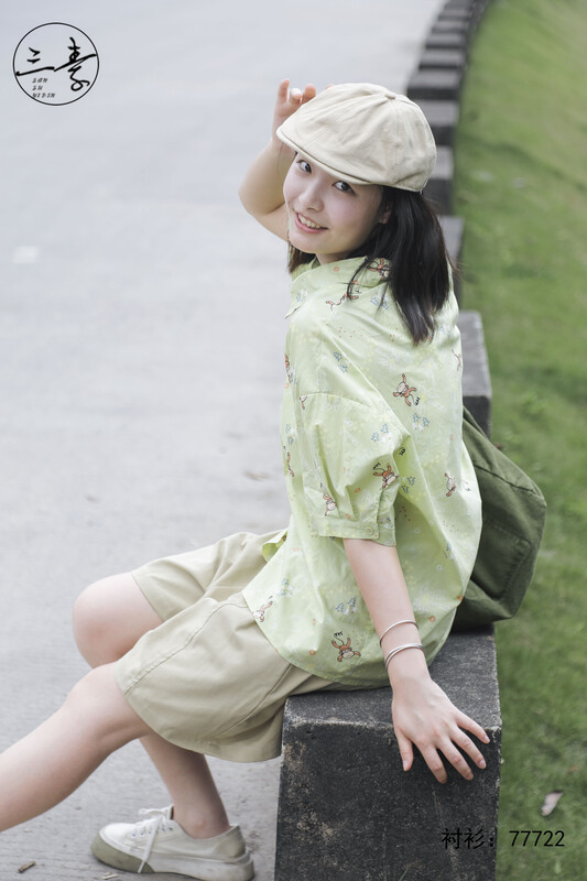 [original of three plain clothes] simple and interesting printed shirt 77722# XYJ
