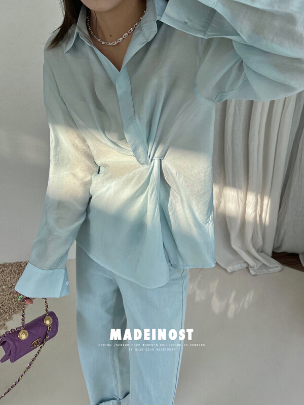 [OSHA madeinost] simple solid color versatile sunscreen shirt 86211# ll