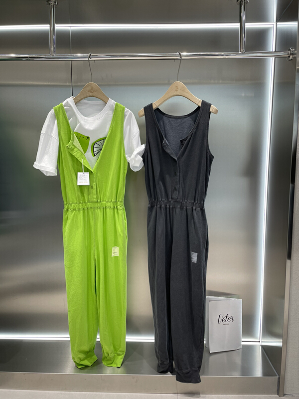 [bobo1972] Korean drawstring waist closing label fashionable one-piece pants 226012# ozq