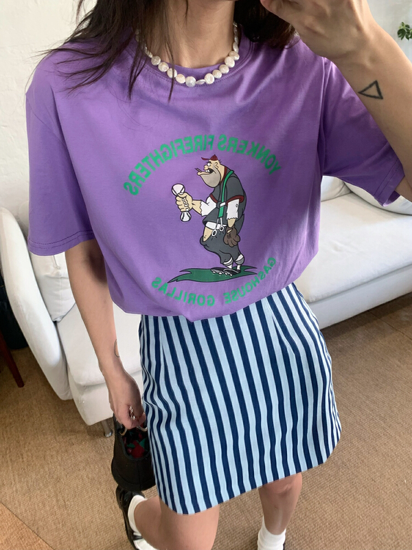 New in early summer! [trust] casual and versatile cartoon printed short sleeve T-shirt 68130# ozq