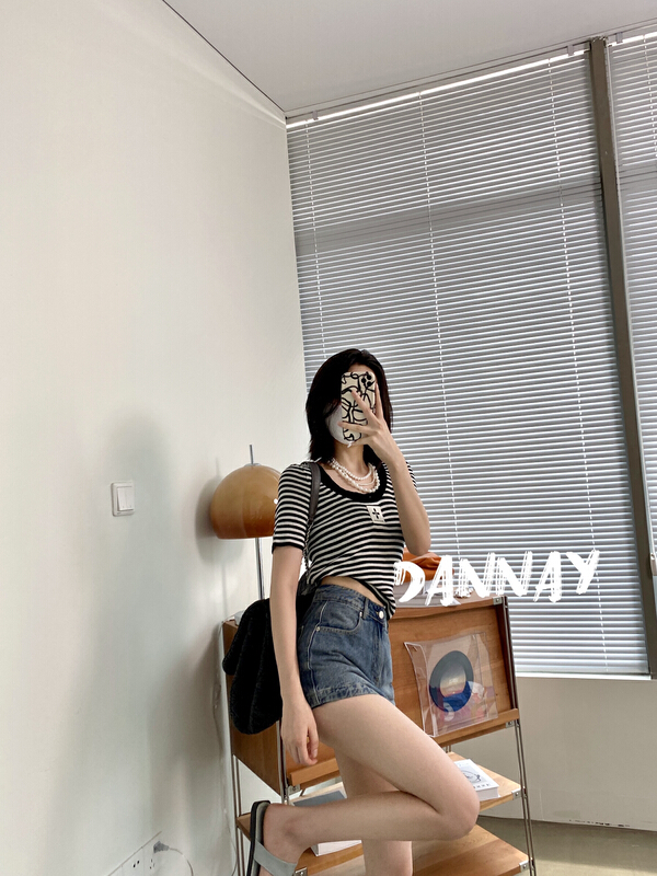 New in early summer! [dannay] comfortable and versatile striped T-shirt 3325# WPL