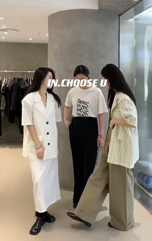 goods in stock! New in early summer! [in. Choose u] simple short sleeve suit + skirt suit 66213# zxl