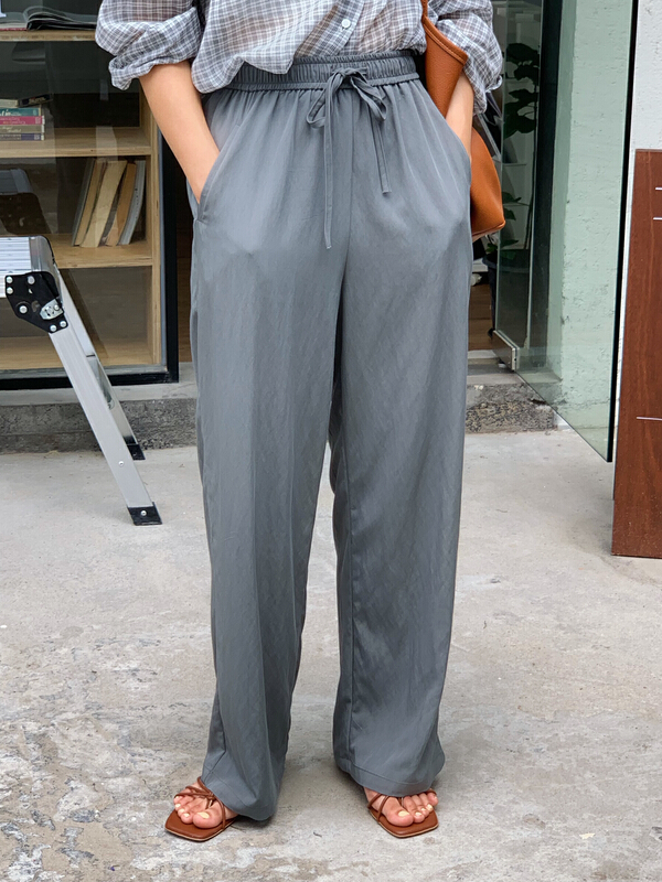 [ever true] straight tube High Waist Wide Leg casual pants 33502# CLS