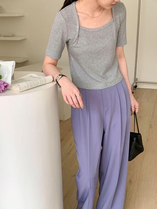 [Tn] irregular and versatile fashion short sleeved T-shirt (T-shirt only) t3249# cqw