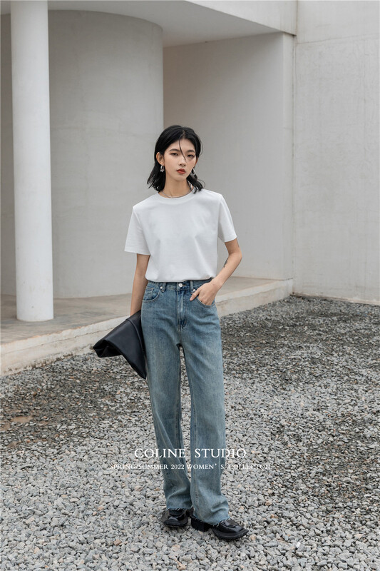 Early spring! [Coline] vintage trend loose and versatile jeans c20044# hyy