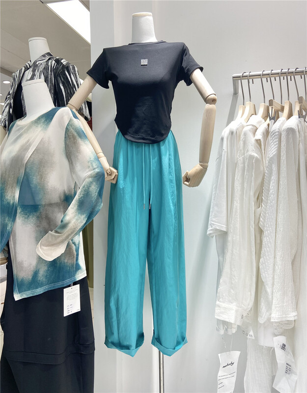 New in early summer! [nnbaby] simple solid color and versatile texture casual pants (only casual pants) xn125# CLS