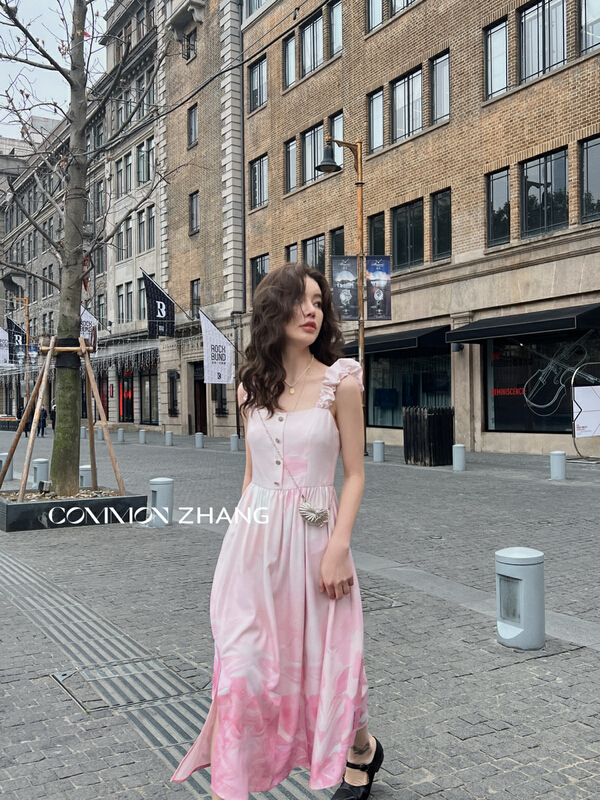 goods in stock! New year in early spring! [CZ Zhang] artistic printed suspender dress 62259# XYJ