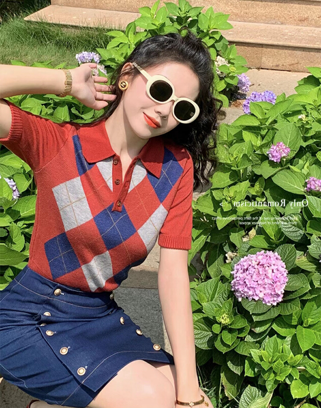 New in early summer! [are studio] simple rhombic fashion sweater 81035# WPL