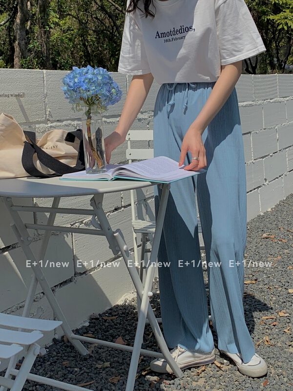 [e + 1] comfortable elastic waist versatile casual pants 221# XYY
