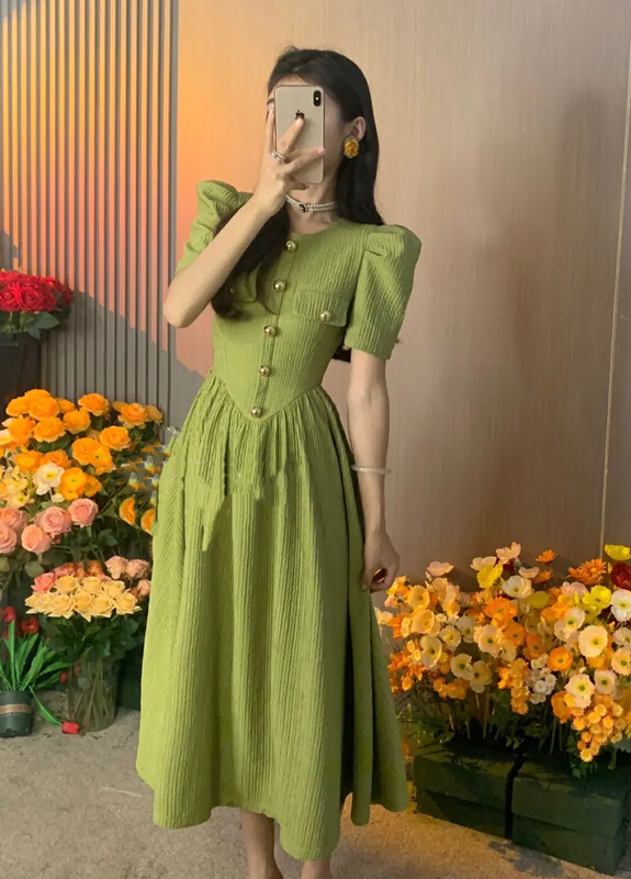 [JH] Xiaoxiang Lantern Sleeve Korean dress 41547# PCZ