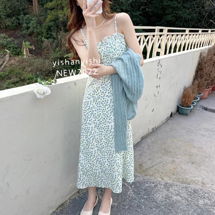 New year in early spring! [clothing world] suspender floral lady dress (only skirts) 1008# hjy