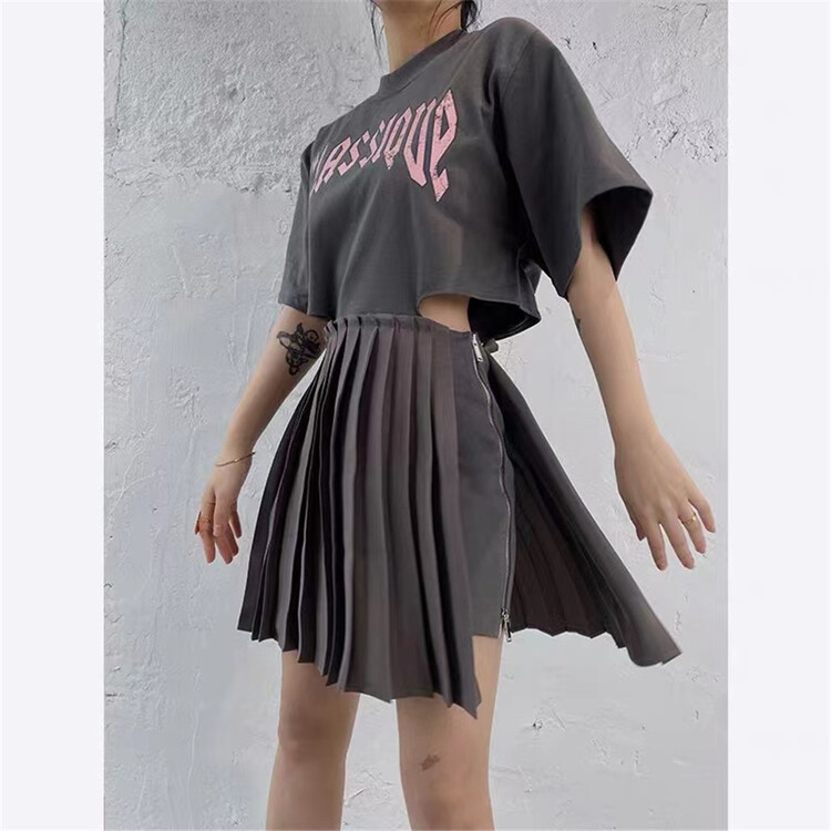 [rich] letter round neck fashion dress 77781# zyh