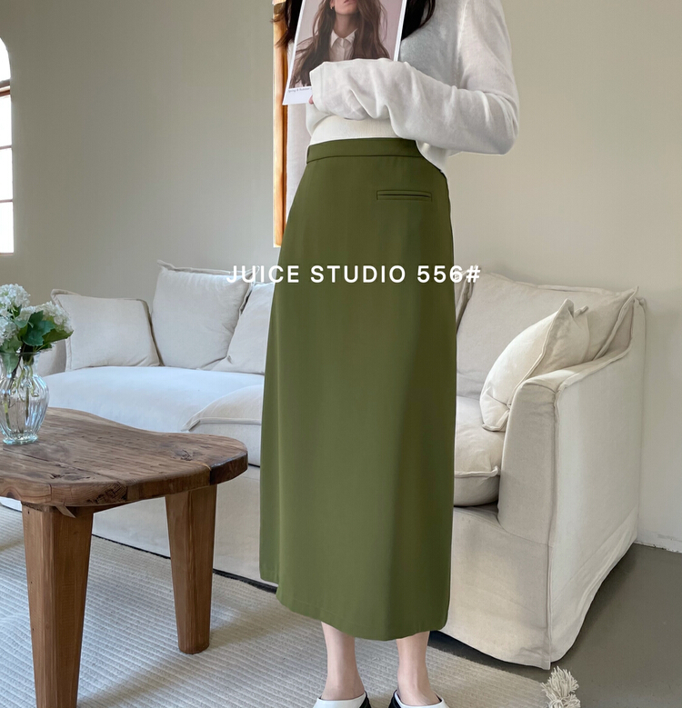 New year in early spring! [juice] simple solid color medium length skirt ys1-e556# ll