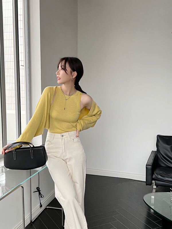goods in stock! New in early summer! [context sense] solid color versatile wool knitted cardigan (including 10% wool) tts1168# CLS