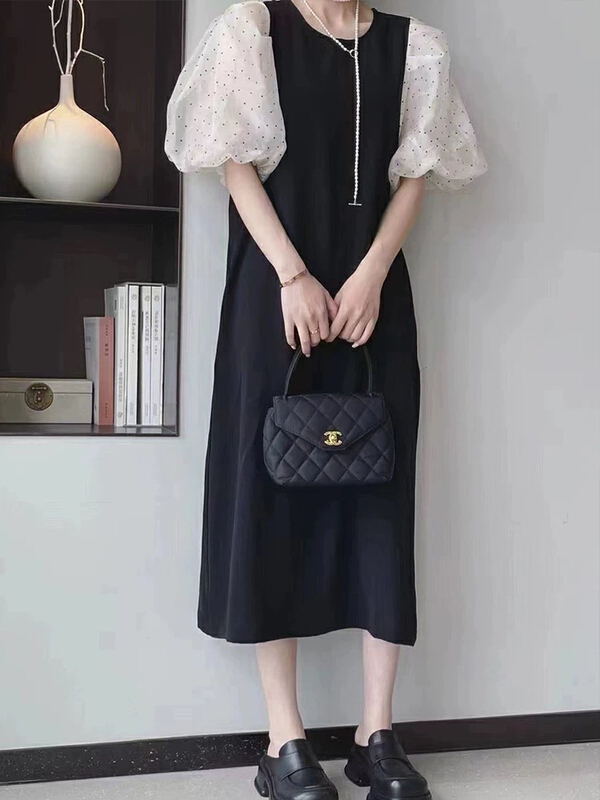 [JH] patchwork color contrast fashion dress (excluding matching) 41742# PCZ