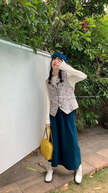 goods in stock! New year in early spring! [from Anna] Korean version simple a solid color skirt 6039# LSW