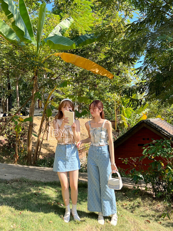 New year in early spring! [best of you] lattice small sling with fungus edge small shirt ys2-9828# HBx