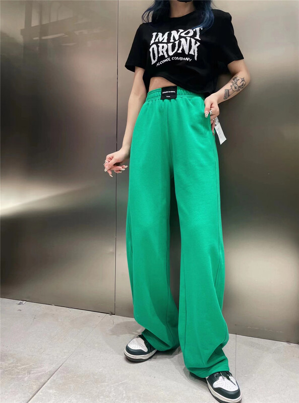 [Anan] elastic waist and wide leg casual pants 20899# zxx
