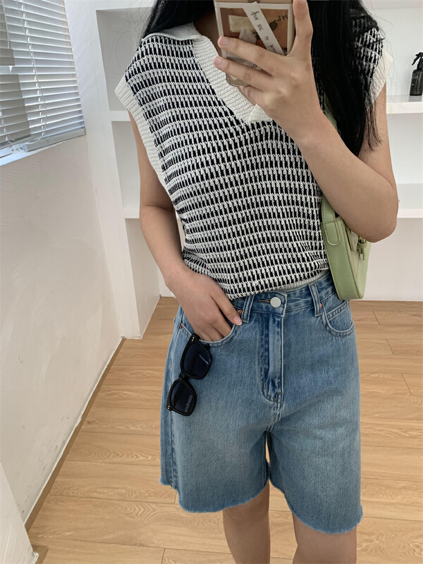 New year in early spring! [about me] Korean stripe advanced vest 219071# cqw