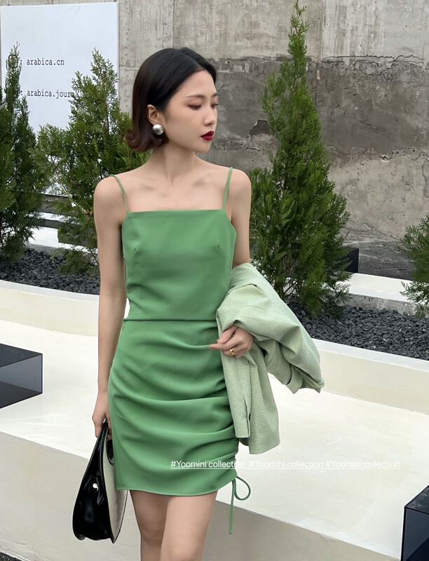 New year in early spring! [yoomini] Korean suspender Pleated Dress c12386# jhy