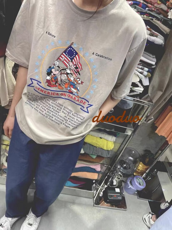 New in early summer! [dodo] Korean loose cartoon printed short sleeve T-shirt 6690-26# zyh