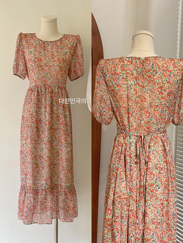 goods in stock! New in early summer! [Sicily] temperament pink lace up dress 97360# XJ