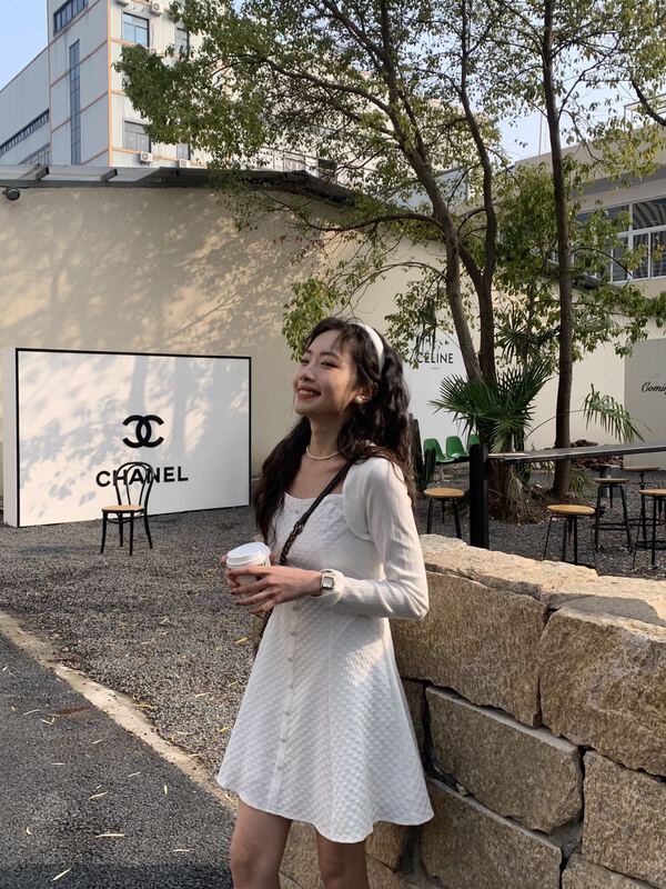 Early spring! [going] waffle fake two-piece dress 7787# jhy