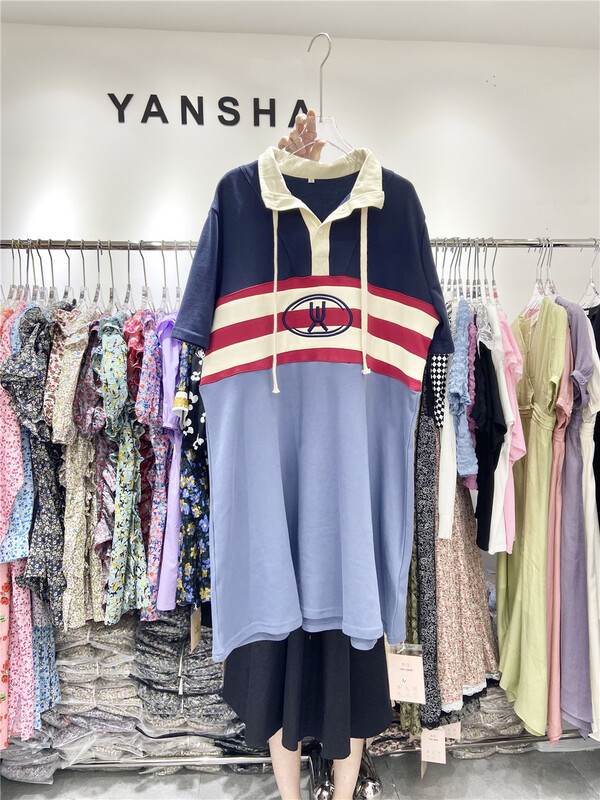 New in early summer! [Yan Sha] Korean versatile loose short sleeved dress 156# CLS