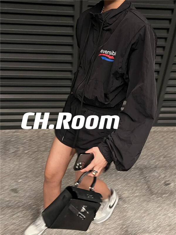[ch watermelon home] zipper long sleeve jacket + casual Shorts Set 8721# ozq