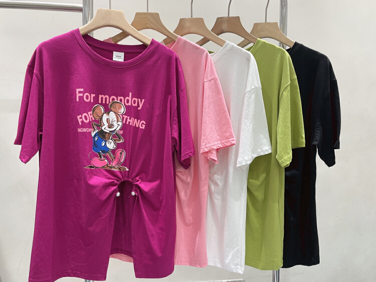 "Yuanxi Element" Korean casual Joker loose design short sleeve T-shirt 1923# WTT