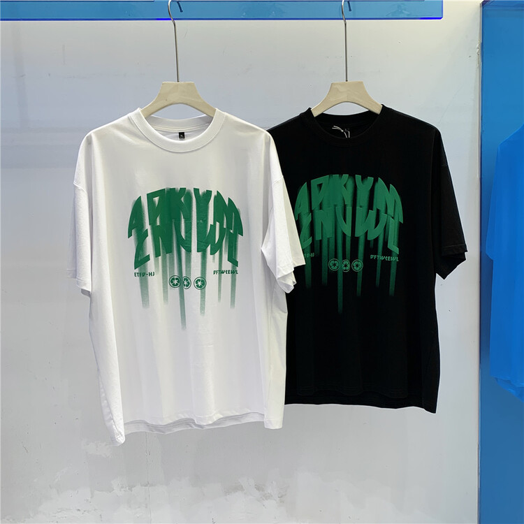 [Parkson] round neck loose print short sleeve T-shirt 5607# ZZL