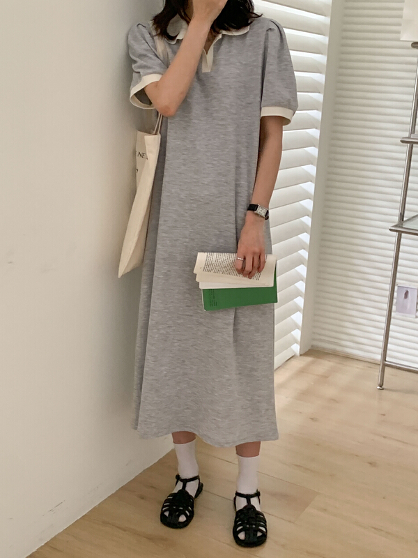 [Tn] contrast color lady dress l8421# cqw