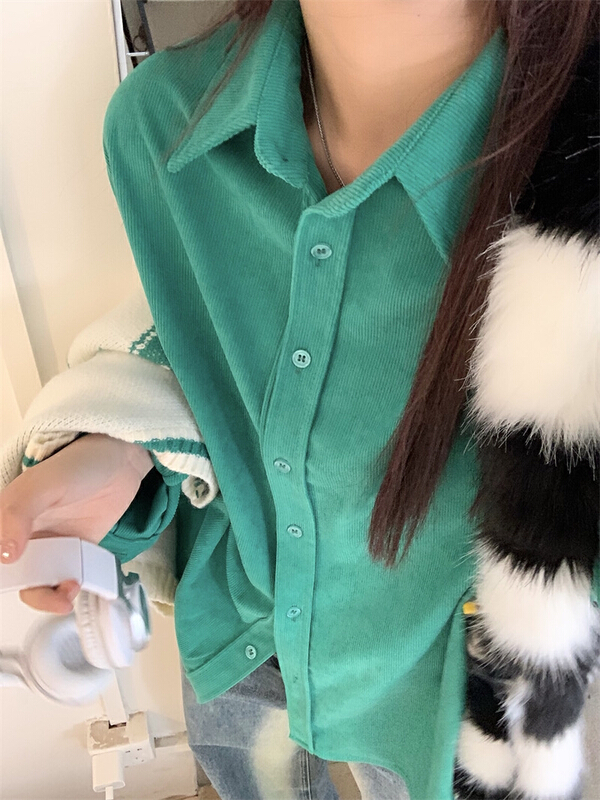 New year in early spring! [timely rain] Han Feng ins versatile casual simple shirt f3952# jhy