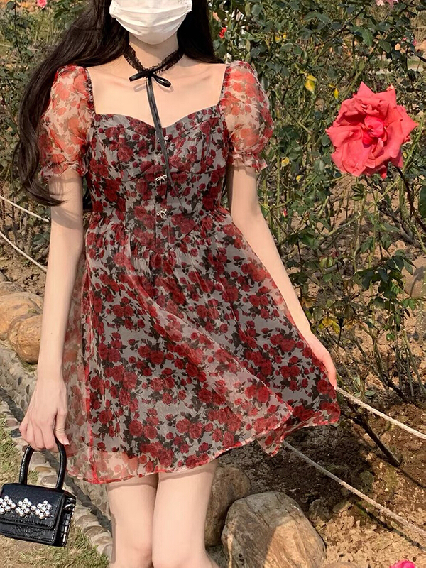 New in early summer! [L.L studio] Vintage Rose Floral Dress 7396# PCZ